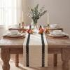 Artoid Mode Red Stripe Woven Table Runner, Seasonal Holiday Hollow Kitchen Dining Table Decoration for Home Party Decor 12×72 Inch(Black)