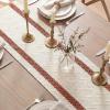 Artoid Mode Red Stripe Woven Table Runner, Seasonal Holiday Hollow Kitchen Dining Table Decoration for Home Party Decor 12×72 Inch(Caramel)