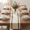 Artoid Mode Red Stripe Woven Table Runner, Seasonal Holiday Hollow Kitchen Dining Table Decoration for Home Party Decor 12×72 Inch(Dark Grey)