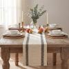 Artoid Mode Red Stripe Woven Table Runner, Seasonal Holiday Hollow Kitchen Dining Table Decoration for Home Party Decor 12×72 Inch(Dark Grey)