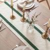Artoid Mode Red Stripe Woven Table Runner, Seasonal Holiday Hollow Kitchen Dining Table Decoration for Home Party Decor 12×72 Inch(Forest Green)