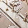 Artoid Mode Red Stripe Woven Table Runner, Seasonal Holiday Hollow Kitchen Dining Table Decoration for Home Party Decor 12×72 Inch(Light Coffee)