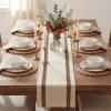 Artoid Mode Red Stripe Woven Table Runner, Seasonal Holiday Hollow Kitchen Dining Table Decoration for Home Party Decor 12×72 Inch(Light Coffee)