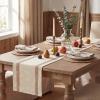 Artoid Mode Red Stripe Woven Table Runner, Seasonal Holiday Hollow Kitchen Dining Table Decoration for Home Party Decor 12×72 Inch(Pink)