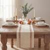 Artoid Mode Red Stripe Woven Table Runner, Seasonal Holiday Hollow Kitchen Dining Table Decoration for Home Party Decor 12×72 Inch(Pink)