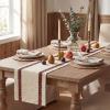 Artoid Mode Red Stripe Woven Table Runner, Seasonal Holiday Hollow Kitchen Dining Table Decoration for Home Party Decor 12×72 Inch(Red)