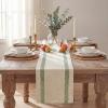 Artoid Mode Red Stripe Woven Table Runner, Seasonal Holiday Hollow Kitchen Dining Table Decoration for Home Party Decor 12×72 Inch(Sage Green)