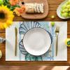Artoid Mode Sea Shell Starfish Round Summer Placemats Set of 4, 14 Inch Spring Round Table Mats for Dining Decoration(Beige)