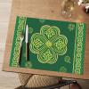 Artoid Mode Stripes Shamrock Vinyl St. Patrick’s Day Placemats Set of 4, 12×18 Inch Wipeable Non-Slip PVC Place Mats for Party Kitchen Dining Decor