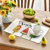 Artoid Mode Watermelon Popsicles Sunshine Summer Round Placemats Set of 4, 14 Inch Round Table Mats for Dining Decoration(Beige)