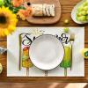 Artoid Mode Watermelon Popsicles Sunshine Summer Round Placemats Set of 4, 14 Inch Round Table Mats for Dining Decoration(Beige)