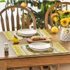 Artoid Mode Yellow Buffalo Plaid Lemon Placemats for Dining Table, 12 x 18 Inch Summer Seasonal Decoration Rustic Washable Table Mats Set of 4