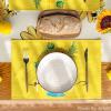 Artoid Mode Yellow Hello Sunshine Sunflower Summer Placemats for Dining Table, 12 x 18 Inch Spring Seasonal Holiday Decoration Rustic Vintage Washable Table Mats Set of 4(Yellow)