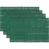 Artoid Mode Beige Farmhouse Woven Rustic Hollow Placemats Set of 4,12×18 Inch Seasonal Holiday Table Mats Party Kitchen Dining Decoration(Dark Green)