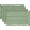Artoid Mode Beige Farmhouse Woven Rustic Hollow Placemats Set of 4,12×18 Inch Seasonal Holiday Table Mats Party Kitchen Dining Decoration(Light Green)