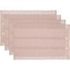 Artoid Mode Beige Farmhouse Woven Rustic Hollow Placemats Set of 4,12×18 Inch Seasonal Holiday Table Mats Party Kitchen Dining Decoration(Pink)