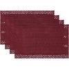 Artoid Mode Beige Farmhouse Woven Rustic Hollow Placemats Set of 4,12×18 Inch Seasonal Holiday Table Mats Party Kitchen Dining Decoration(Red)