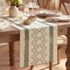 Artoid Mode Burlap Brown Stripe Diamond Pattern Woven Table Runner, Seasonal Holiday Hollow Kitchen Dining Table Decoration for Home Party Decor 12×72 Inch(Sage Green)
