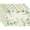 Artoid Mode Eucalyptus Summer Round Placemats Set of 4, 14 Inch Summer Round Table Mats for Dining Decoration(Beige)