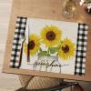Artoid Mode Buffalo Plaid Sunflower Vase Spring Placemats Set of 4, 12×18 Inch Seasonal Holiday Table Mats for Party Kitchen Dining Decoration