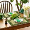 Artoid Mode Celtic Knot Shamrock St. Patrick’s Day Placemats Set of 4, 12×18 Inch Seasonal Spring Table Mats for Party Kitchen Dining Decoration