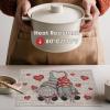 Artoid Mode Couple Gnomes Hearts Vinyl Valentines Placemats Set of 4, 12×18 Inch Washable Heat Resistant Plastic Place Mats for Party Dining Table Decor