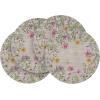 Artoid Mode Daisy Butterfly Wild Flower Spring Round Placemats Set of 4, 15 Inch Seasonal Holiday Table Mats for Party Kitchen Dining Decoration(Beige)