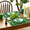 Artoid Mode Hat Clover Shamrocks Lucky St. Patrick’s Day Placemats Set of 4, 12×18 Inch Seasonal Spring Table Mats for Party Kitchen Dining Decoration(Green)