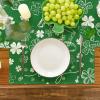 Artoid Mode Hat Clover Shamrocks Lucky St. Patrick’s Day Placemats Set of 4, 12×18 Inch Seasonal Spring Table Mats for Party Kitchen Dining Decoration(Green)