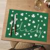 Artoid Mode Lucky Shamrock Vinyl St. Patrick’s Day Placemats Set of 4, 12×18 Inch Wipeable Non-Slip Spring PVC Place Mats for Party Kitchen Dining Decor