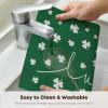 Artoid Mode Lucky Shamrock Vinyl St. Patrick’s Day Placemats Set of 4, 12×18 Inch Wipeable Non-Slip Spring PVC Place Mats for Party Kitchen Dining Decor