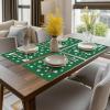 Artoid Mode Lucky Shamrock Vinyl St. Patrick’s Day Placemats Set of 4, 12×18 Inch Wipeable Non-Slip Spring PVC Place Mats for Party Kitchen Dining Decor