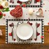 Artoid Mode Oh How He Love Us Valentine Placemats Set of 4, 12×18 Inch Holiday Anniversary Table Mats for Party Kitchen Dining Decoration