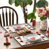 Artoid Mode Oh How He Love Us Valentine Placemats Set of 4, 12×18 Inch Holiday Anniversary Table Mats for Party Kitchen Dining Decoration