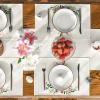 Artoid Mode Rabbit Bunny Flowers Easter Placemats for Dining Table, 12 x 18 Inch Spring Summer Seasonal Holiday Rustic Vintage Washable Table Mats Set of 4(Off-white)