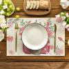 Artoid Mode Rose Vase Mother’s Day Placemats Set of 4, 12×18 Inch Seasonal Spring Holiday Table Mats for Party Kitchen Dining Decoration