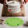 Artoid Mode Shamrock Green Vinyl St. Patrick’s Day Round Placemats Set of 4, 15 Inch Wipeable Spring PVC Woven Table Mats for Party Kitchen Dining Decor