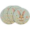 Artoid Mode Yellow Bunny Polka Dot Easter Placemats Set of 4, 12×18 Inch Flower Seasonal Spring Holiday Table Mats for Party Kitchen Dining Decoration(Blue)