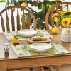 Artoid Mode Yellow Stripes Vase Lemon Summer Placemats Set of 4, 12×18 Inch Seasonal Spring Table Mats for Party Kitchen Dining Decoration