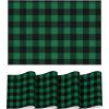 Artoid Mode Buffalo Plaid Vinyl Placemats Set of 4, 12×18 Inch Washable Non-Slip Heat Resistant Plastic Place Mats for Party Dining Table, Yellow/White(Black/Green)