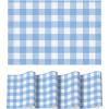 Artoid Mode Buffalo Plaid Vinyl Placemats Set of 4, 12×18 Inch Washable Non-Slip Heat Resistant Plastic Place Mats for Party Dining Table, Yellow/White(Blue/White)