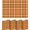 Artoid Mode Buffalo Plaid Vinyl Placemats Set of 4, 12×18 Inch Washable Non-Slip Heat Resistant Plastic Place Mats for Party Dining Table, Yellow/White(Orange)