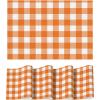 Artoid Mode Buffalo Plaid Vinyl Placemats Set of 4, 12×18 Inch Washable Non-Slip Heat Resistant Plastic Place Mats for Party Dining Table, Yellow/White(Orange/White)