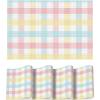 Artoid Mode Buffalo Plaid Vinyl Placemats Set of 4, 12×18 Inch Washable Non-Slip Heat Resistant Plastic Place Mats for Party Dining Table, Yellow/White(Pink/Blue)