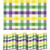 Artoid Mode Buffalo Plaid Vinyl Placemats Set of 4, 12×18 Inch Washable Non-Slip Heat Resistant Plastic Place Mats for Party Dining Table, Yellow/White(Purple/Green)