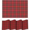 Artoid Mode Buffalo Plaid Vinyl Placemats Set of 4, 12×18 Inch Washable Non-Slip Heat Resistant Plastic Place Mats for Party Dining Table, Yellow/White(Red/Green)