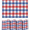 Artoid Mode Buffalo Plaid Vinyl Placemats Set of 4, 12×18 Inch Washable Non-Slip Heat Resistant Plastic Place Mats for Party Dining Table, Yellow/White(Red/Blue/White)