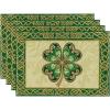 Artoid Mode Celtic Knot Shamrock St. Patrick’s Day Placemats Set of 4, 12×18 Inch Seasonal Spring Table Mats for Party Kitchen Dining Decoration