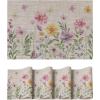 Artoid Mode Daisy Butterfly Wild Flower Spring Round Placemats Set of 4, 15 Inch Seasonal Holiday Table Mats for Party Kitchen Dining Decoration(Beige)