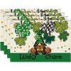 Artoid Mode Gnome Lucky Charm Lucky St. Patrick’s Day Placemats Set of 4, 12×18 Inch Seasonal Spring Table Mats for Party Kitchen Dining Decoration